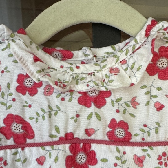 Little English poppies bubble romper short puff sleeves baby girl floral collar - Picture 5 of 7